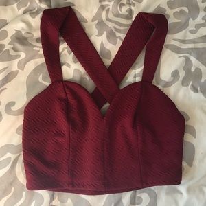 Charlotte Russe Burgundy Crop Top Size Small